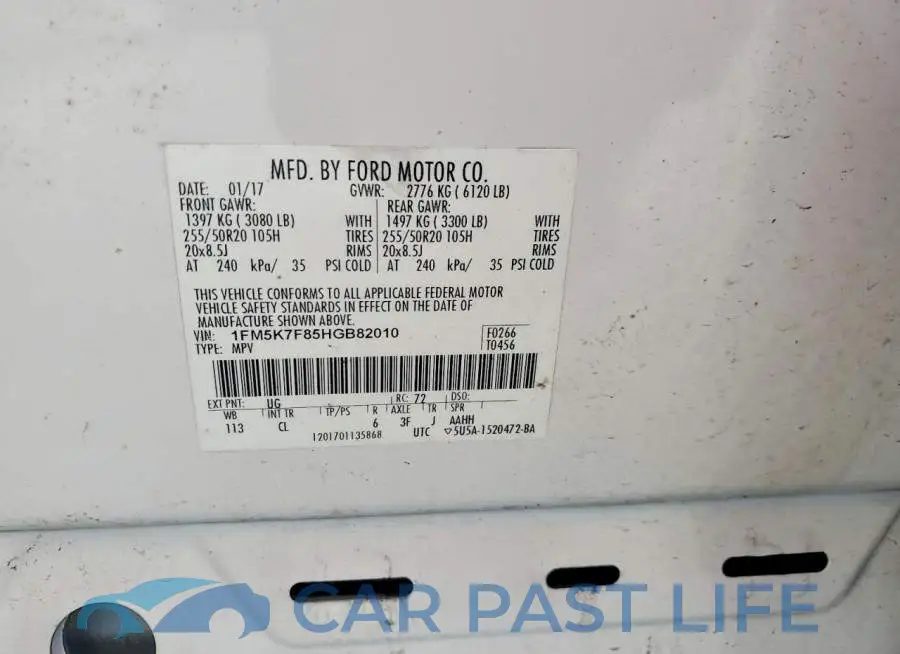1FM5K7F85HGB82010# 14