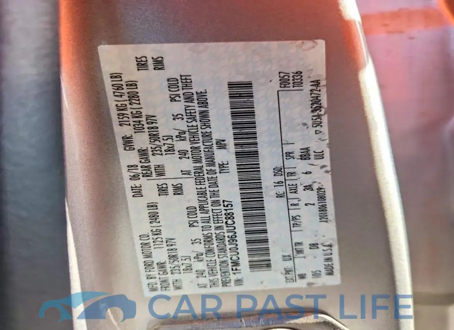 1FMCU0J96JUC88157# 12