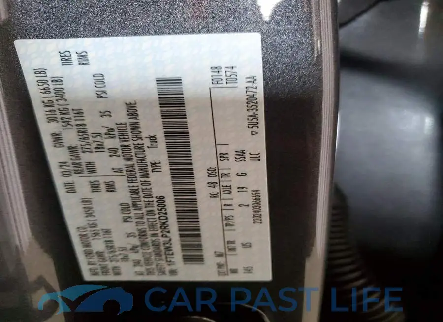 1FTEW3LP2RKD25006# 12