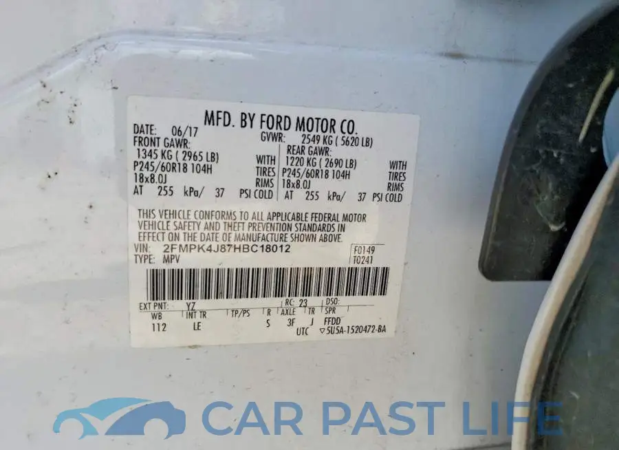 2FMPK4J87HBC18012# 14