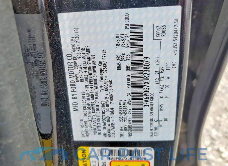 3FA6P0G7XJR238079# 13