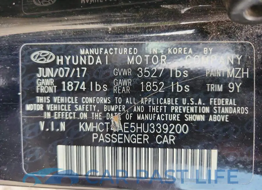 KMHCT4AE5HU339200# 12
