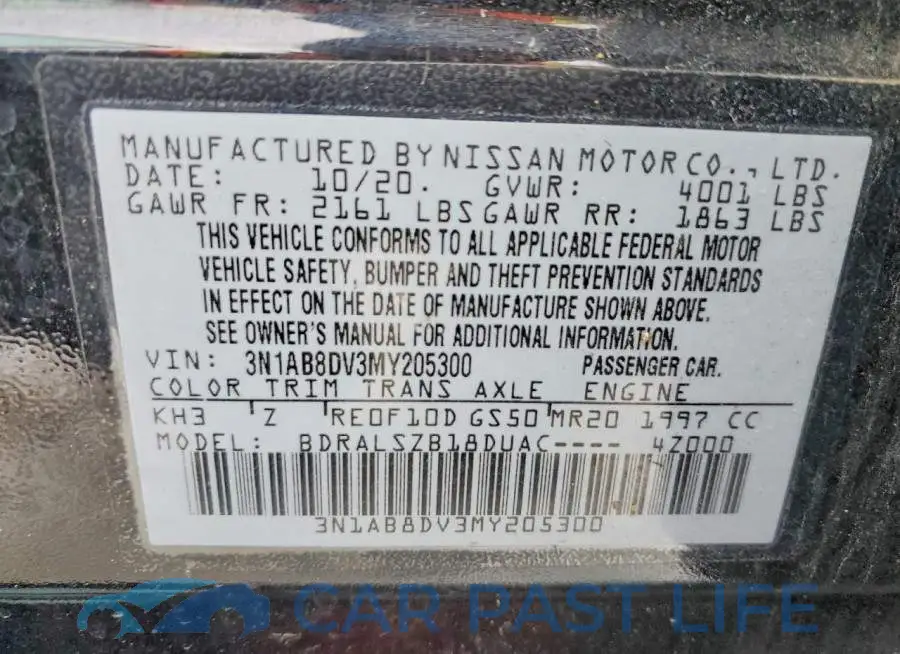 3N1AB8DV3MY205300# 12