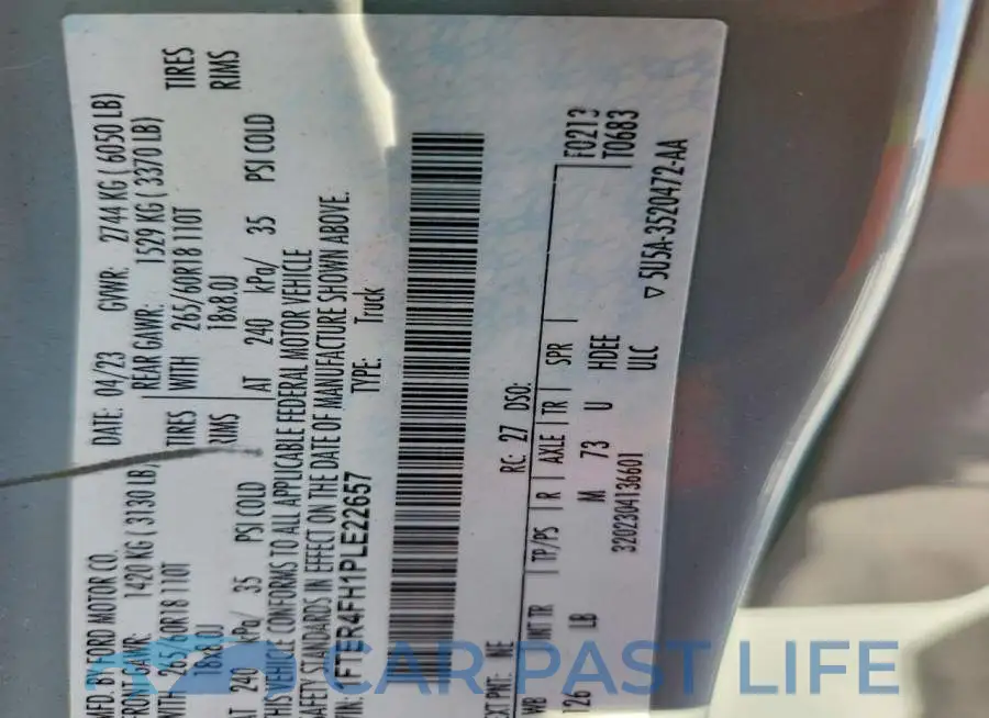 1FTER4FH1PLE22657# 12