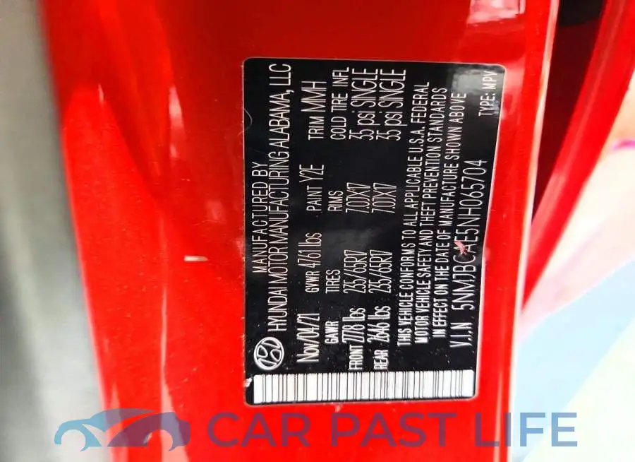 5NMJBCAE5NH065704# 13