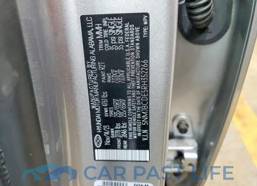 5NMJBCDE5RH352266# 13
