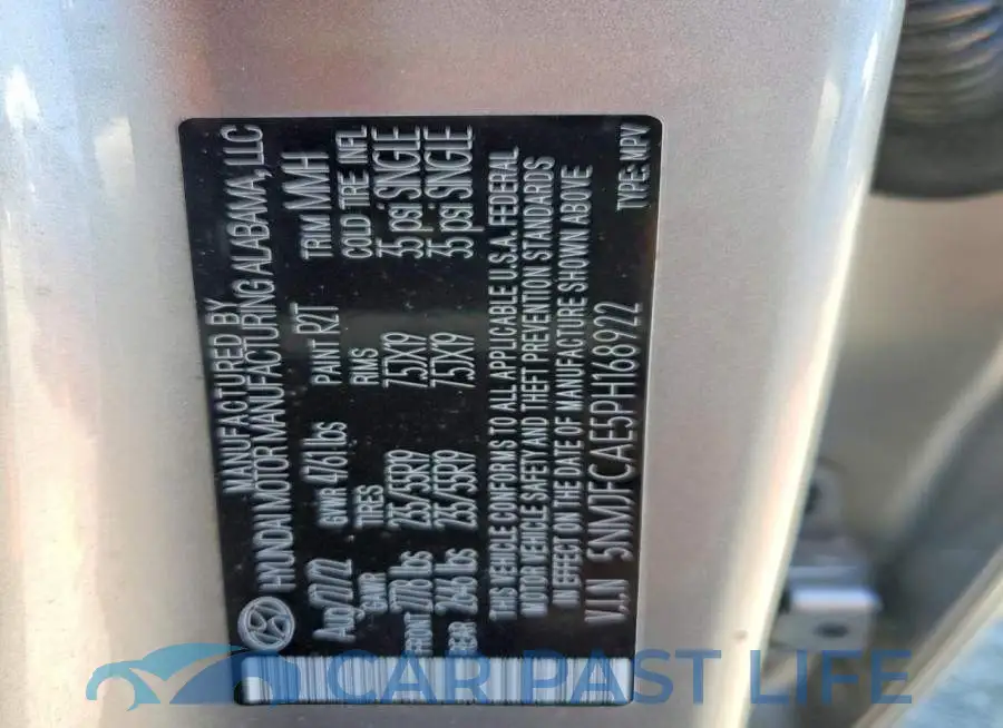 5NMJFCAE5PH168922# 13