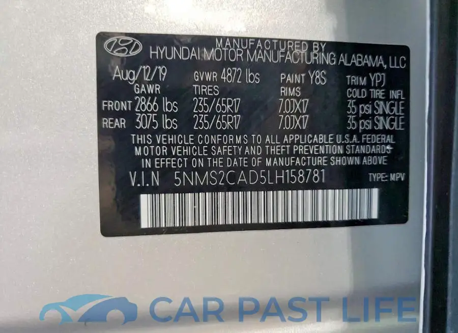 5NMS2CAD5LH158781# 13