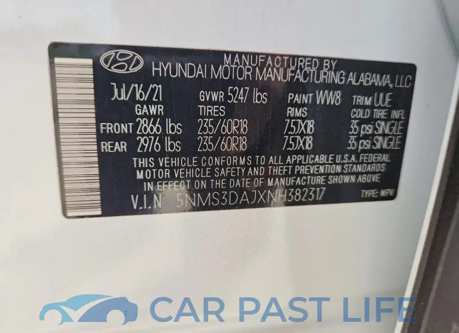 5NMS3DAJXNH382317# 14