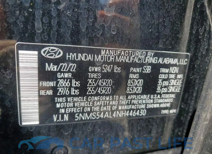 5NMS54AL4NH446430# 13