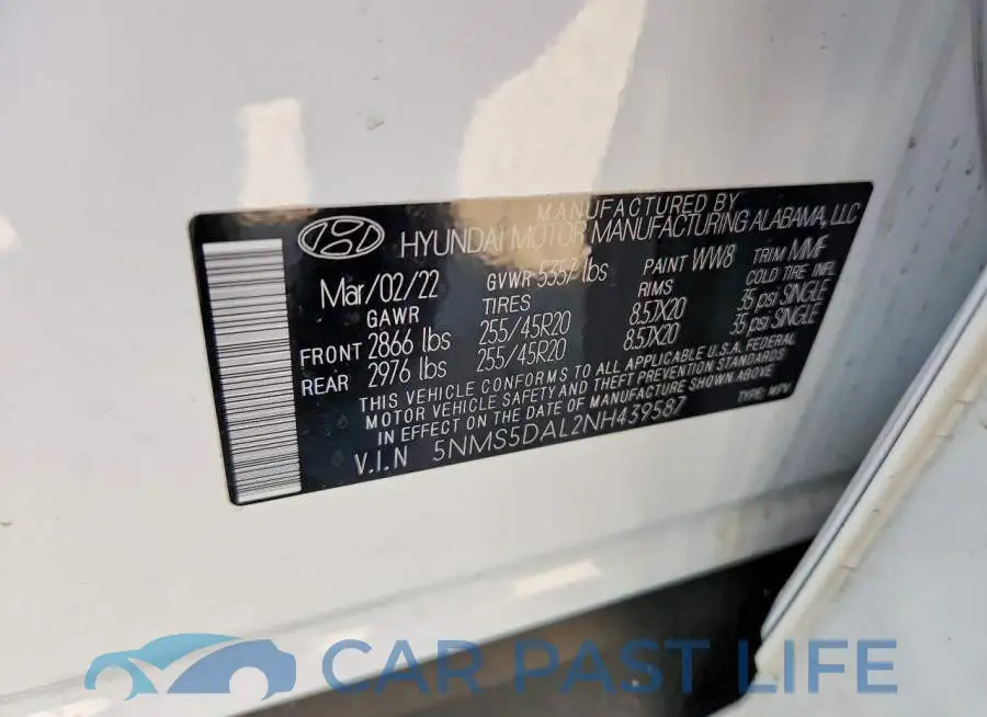 5NMS5DAL2NH439587# 13