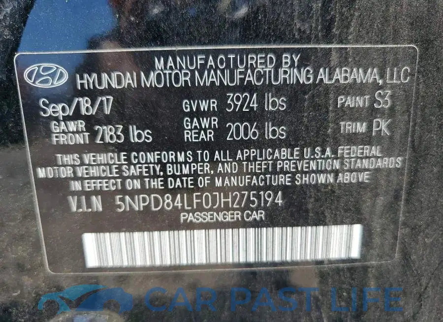 5NPD84LF0JH275194# 12
