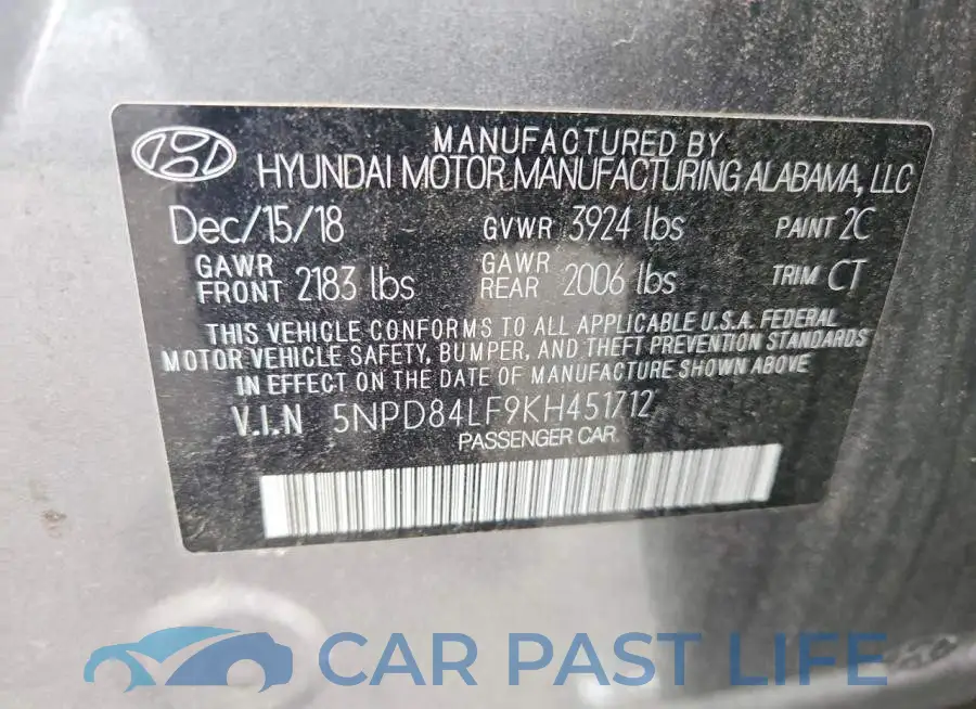 5NPD84LF9KH451712# 12