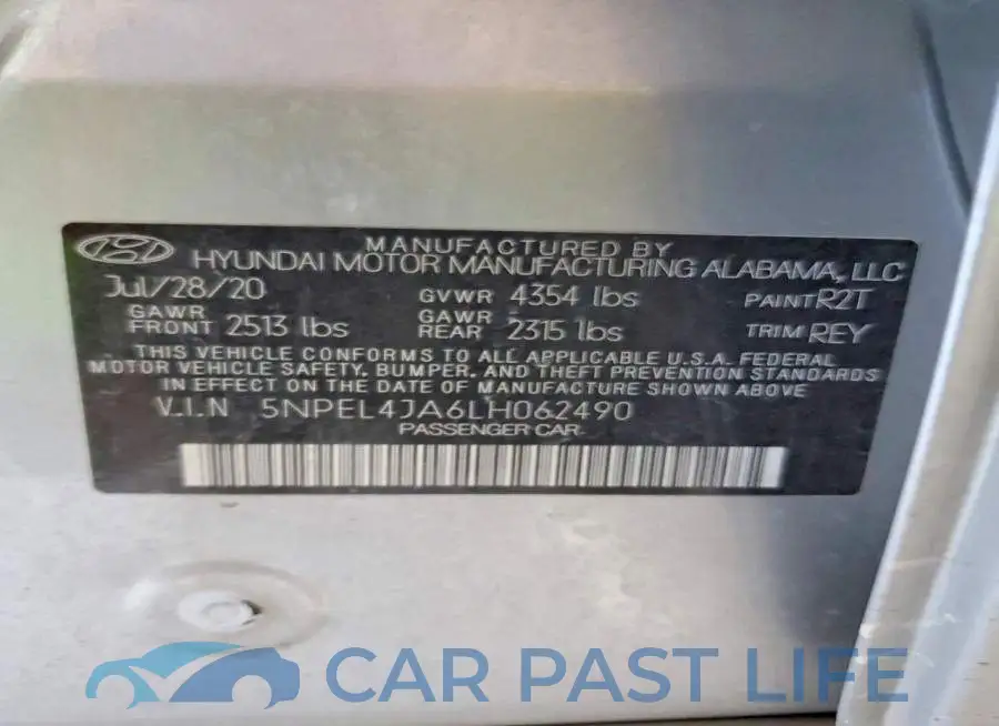 5NPEL4JA6LH062490# 12