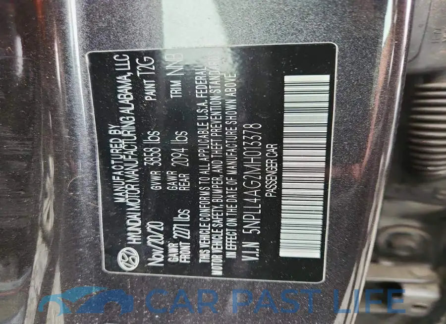 5NPLL4AG2MH013378# 12