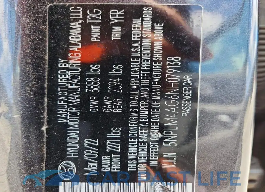 5NPLM4AG6NH079138# 12