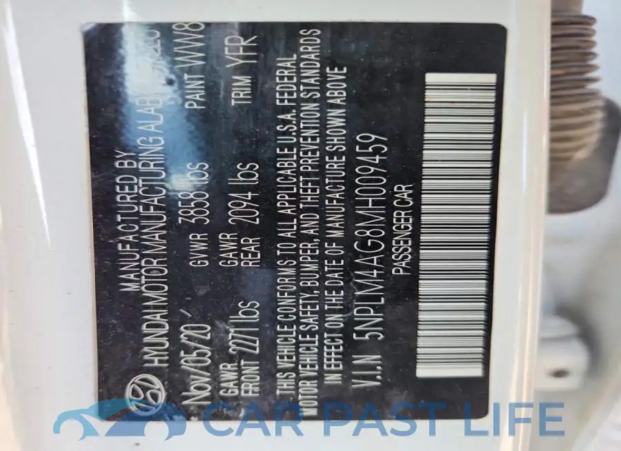 5NPLM4AG8MH009459# 12