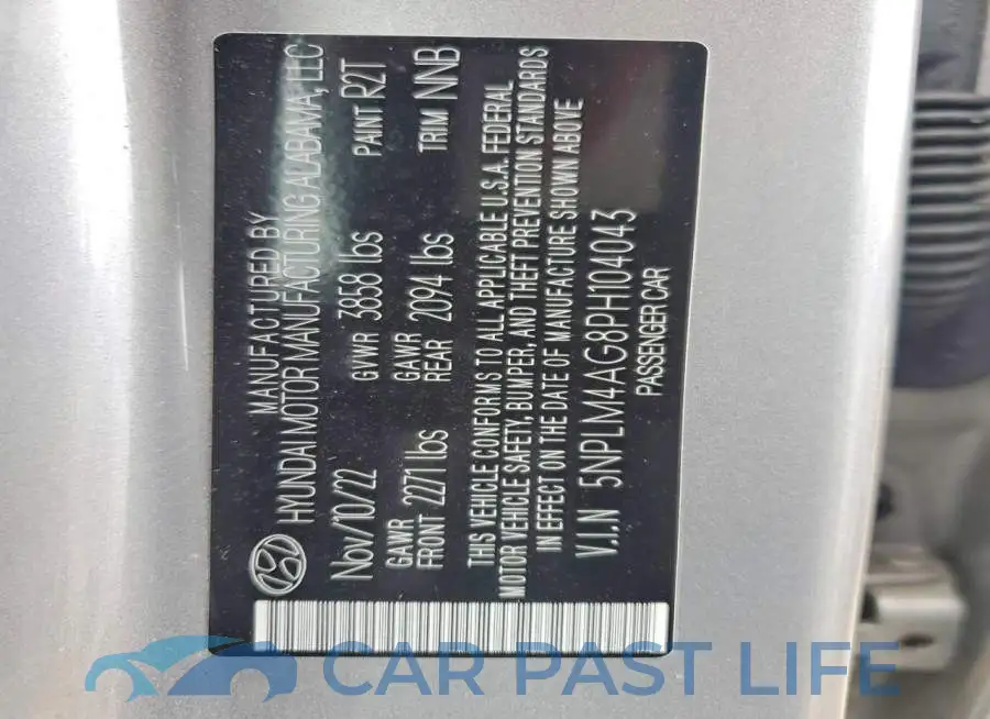 5NPLM4AG8PH104043# 12