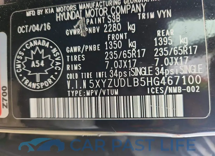 5XYZUDLB5HG467100# 14