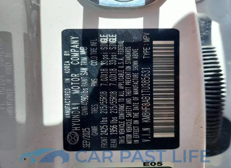 KM8HF3AB1TU385631# 13