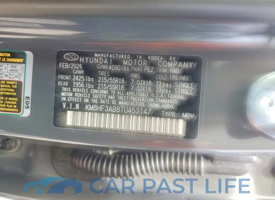 KM8HF3AB8TU453147# 13