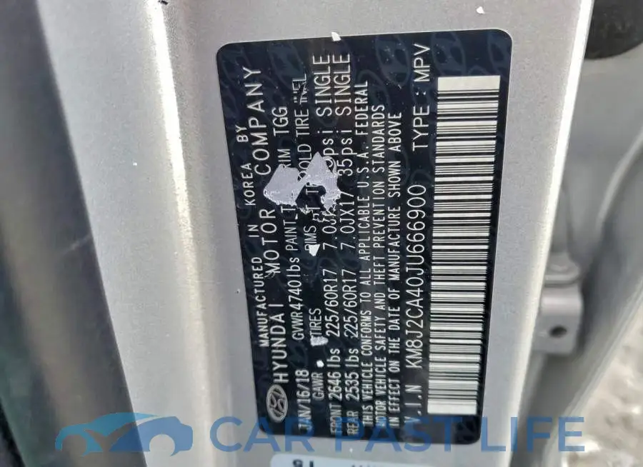 KM8J2CA40JU666900# 13
