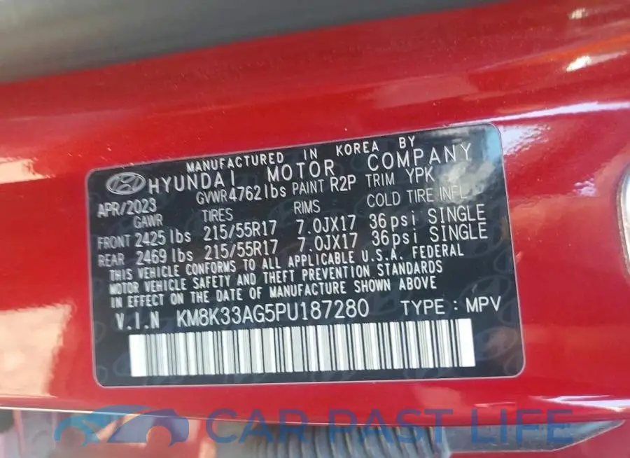 KM8K33AG5PU187280# 12