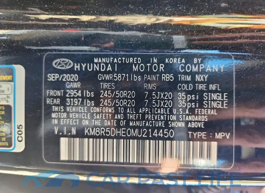 KM8R5DHE0MU214450# 14