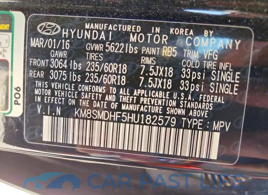 KM8SMDHF5HU182579# 13