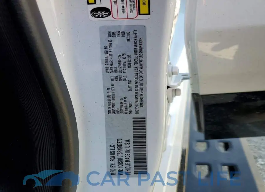 1C6SRFLT3RN207870# 12