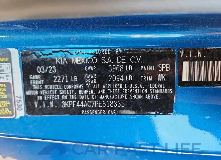 3KPF44AC7PE618335# 13