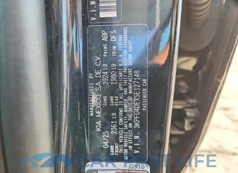 3KPFU4DEXSE127148# 12