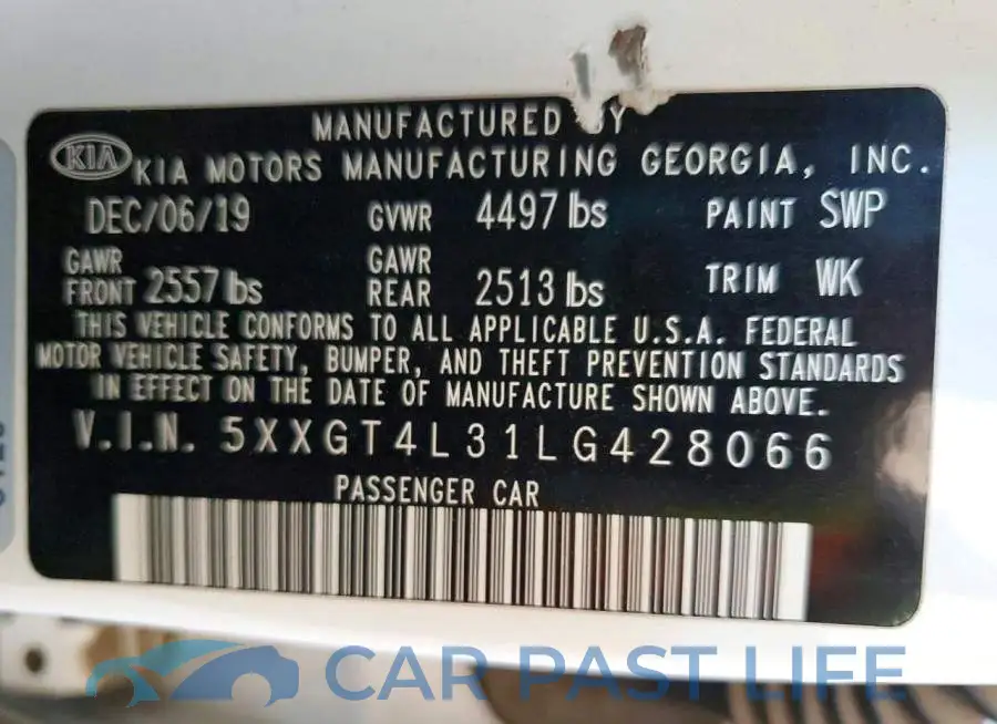 5XXGT4L31LG428066# 12