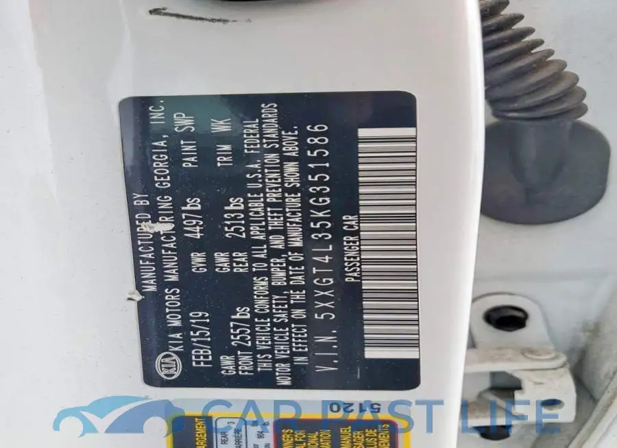 5XXGT4L35KG351586# 12