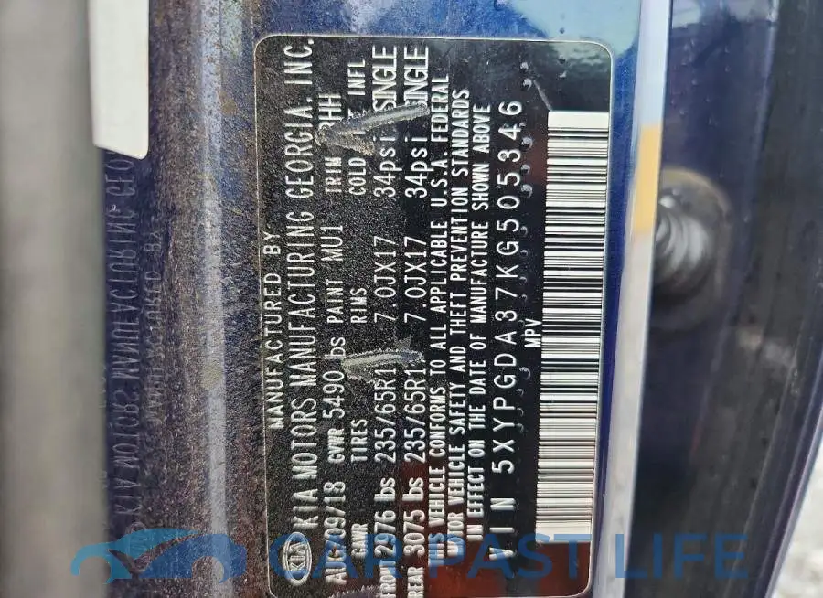 5XYPGDA37KG505346# 13