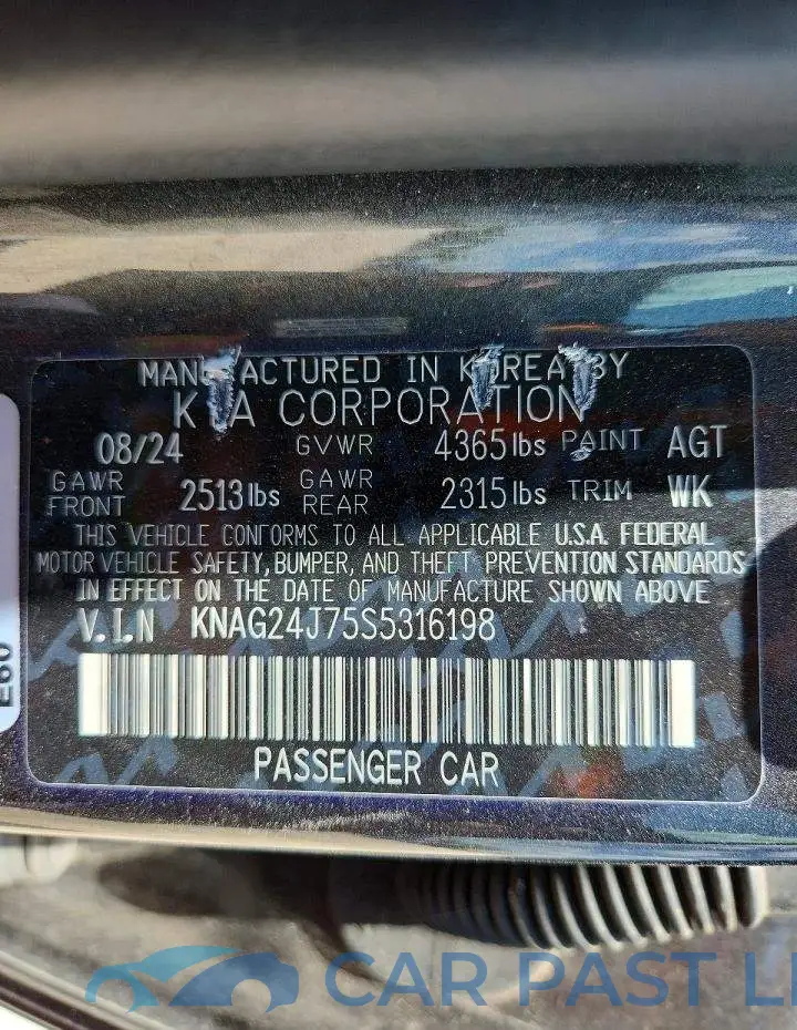 KNAG24J75S5316198# 13