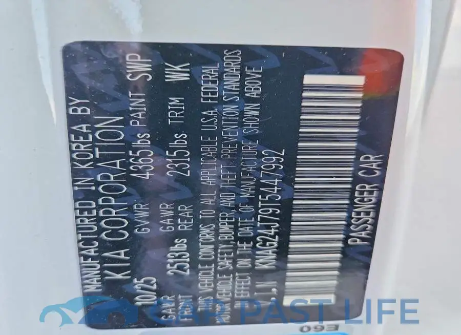 KNAG24J79T5447992# 13