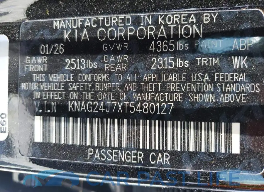 KNAG24J7XT5480127# 13