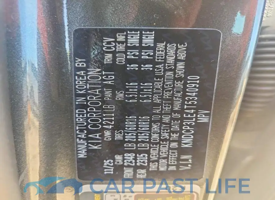 KNDCP3LE4T5340910# 13
