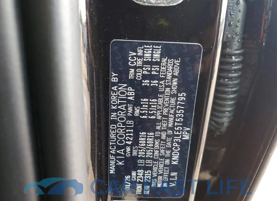 KNDCP3LE5T5357795# 13