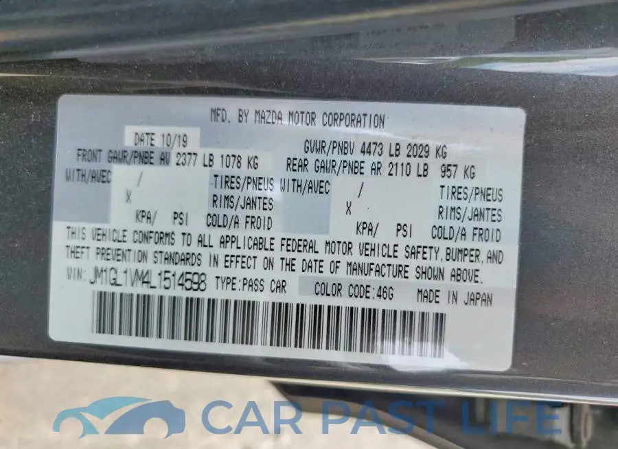 JM1GL1VM4L1514598# 12