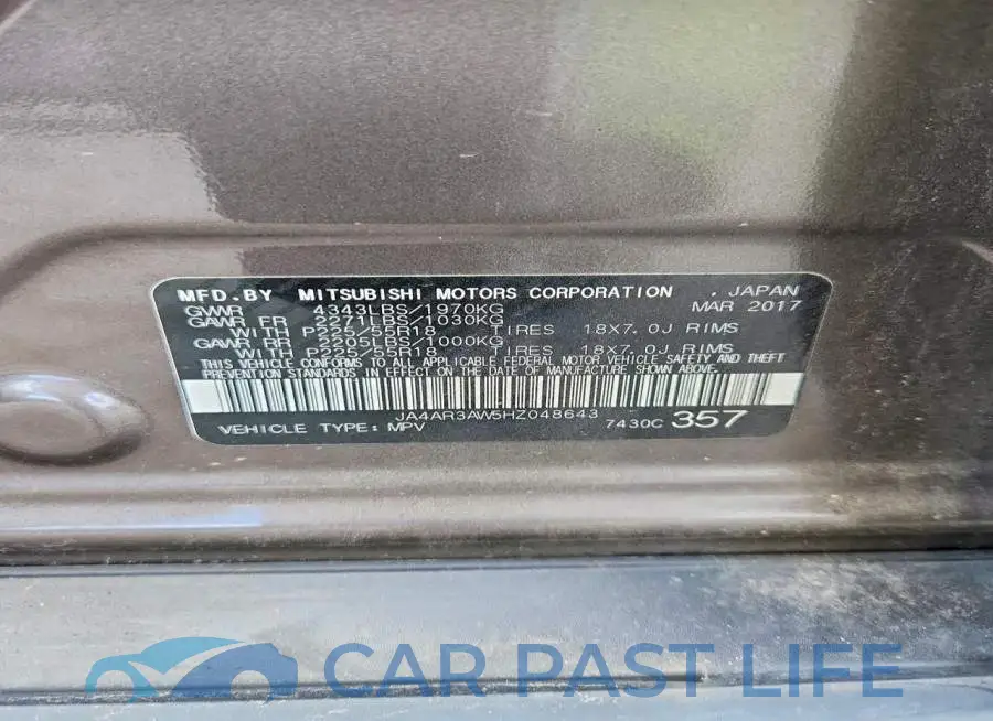 JA4AR3AW5HZ048643# 13