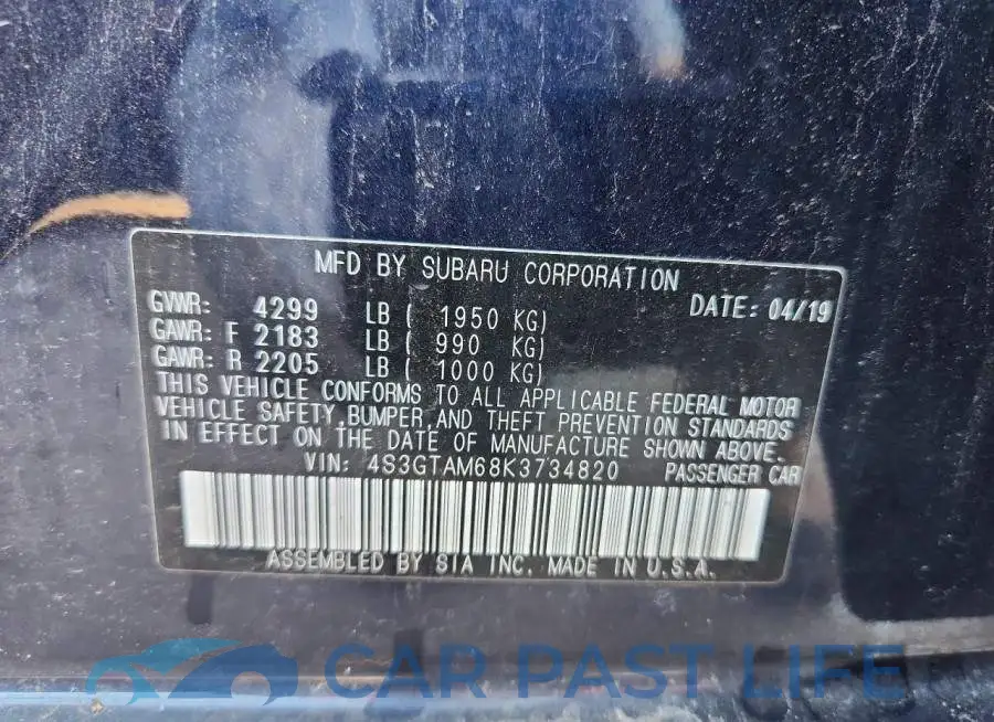 4S3GTAM68K3734820# 12