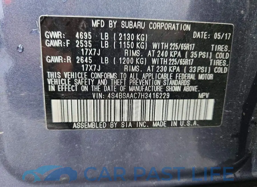 4S4BSAAC7H3416229# 12