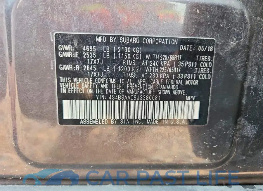 4S4BSAAC9J3380081# 13
