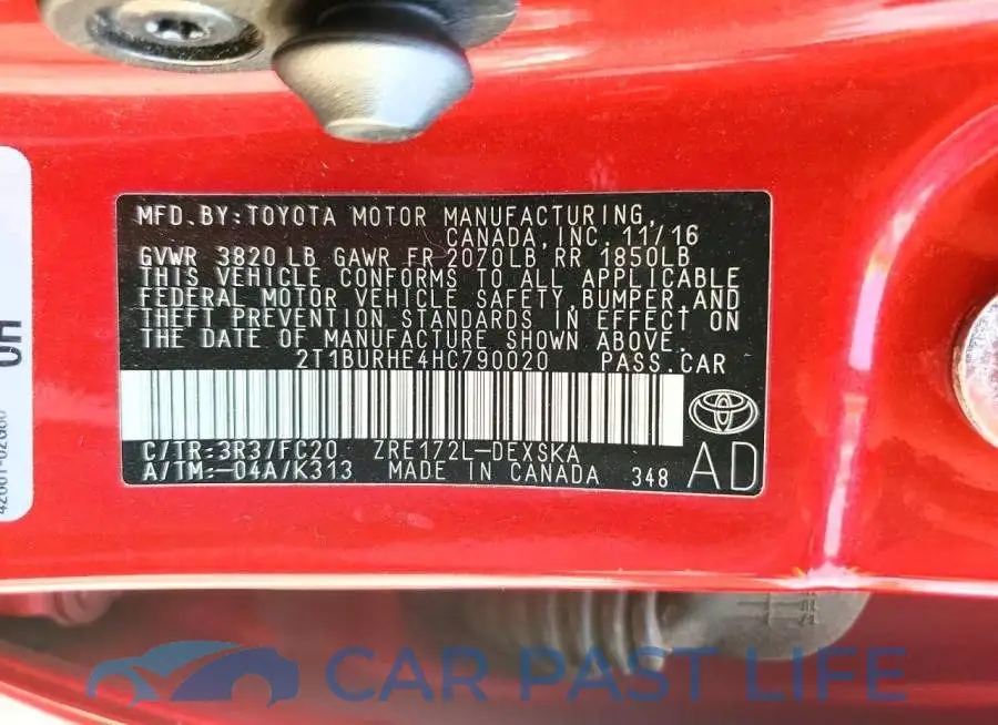 2T1BURHE4HC790020# 12