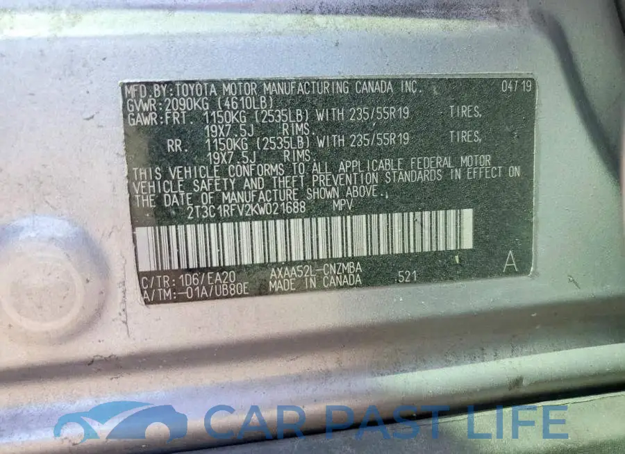 2T3C1RFV2KW021688# 13