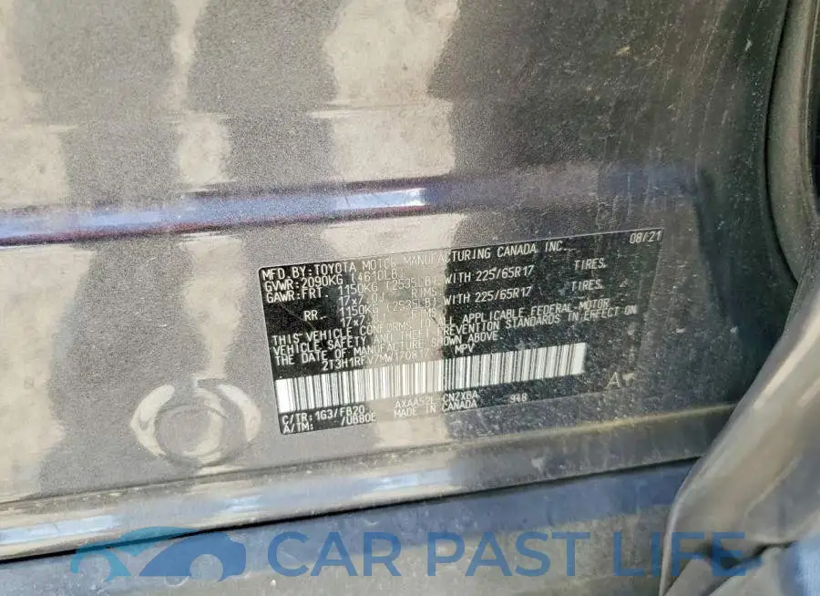 2T3H1RFV7MW170817# 12