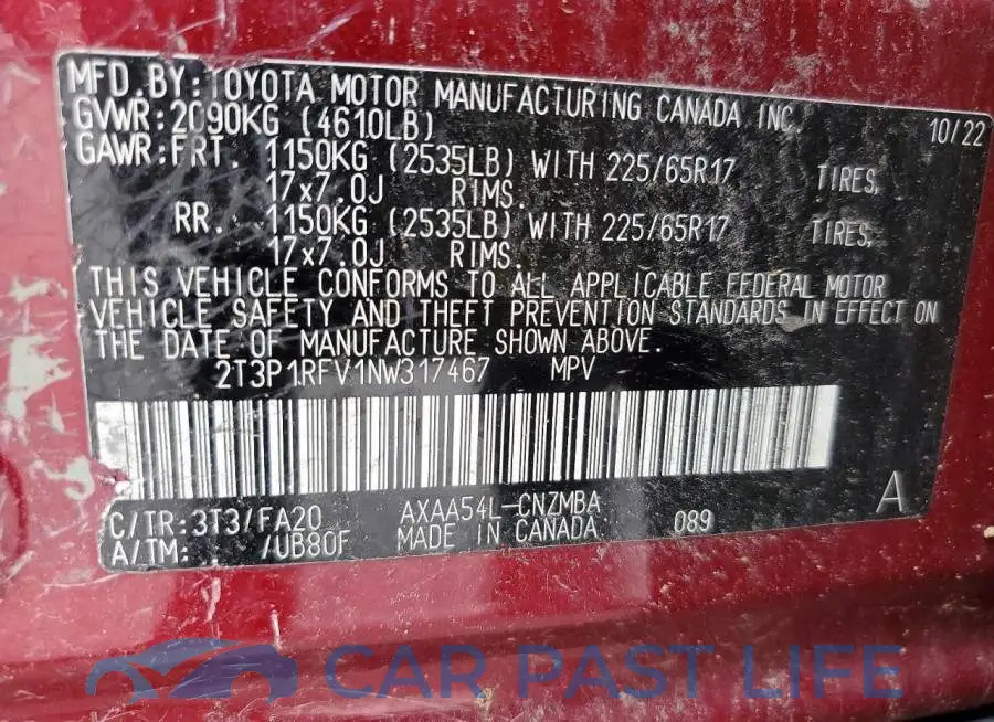 2T3P1RFV1NW317467# 13