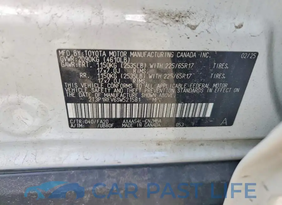 2T3P1RFV6SW521581# 14